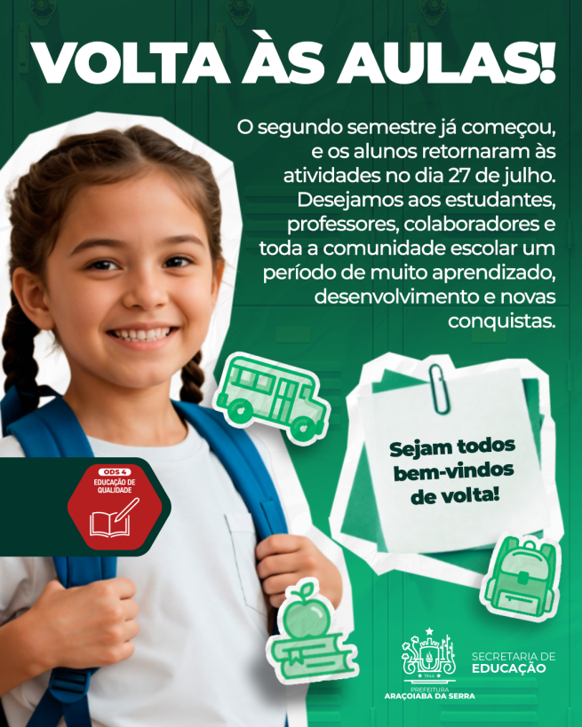 Rede Municipal de Ensino retoma aulas do segundo semestre letivo