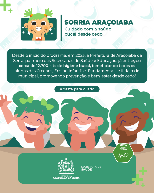 Programa Sorria Araçoiaba leva cuidados com a saúde bucal às escolas municipais
