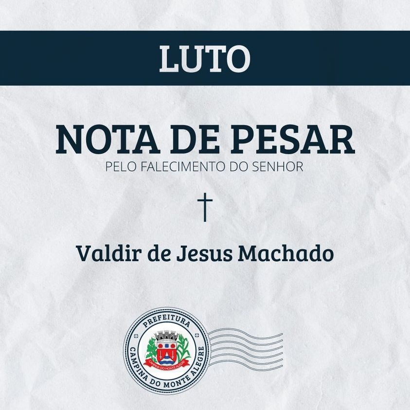 Nota de pesar pelo falecimento do servidor público Vladmir de Jesus Machado