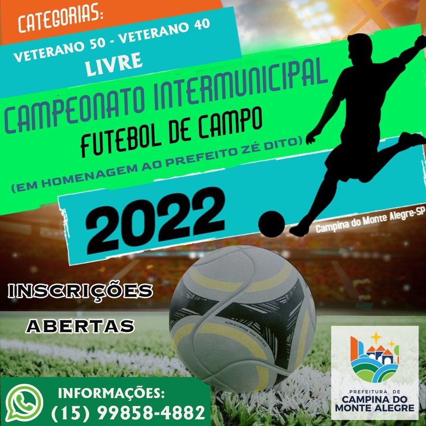 Inscrições abertas para Campeonato Intermunicipal de Futebol de Campo 2022