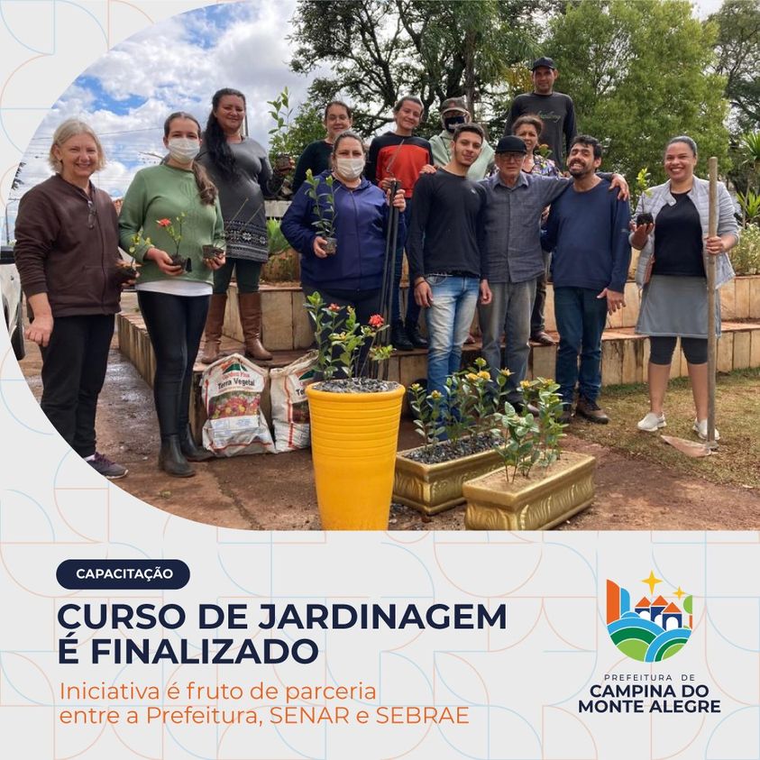 Curso de Jardinagem e Implatação de Jardim é concluída em Campina do Monte Alegre