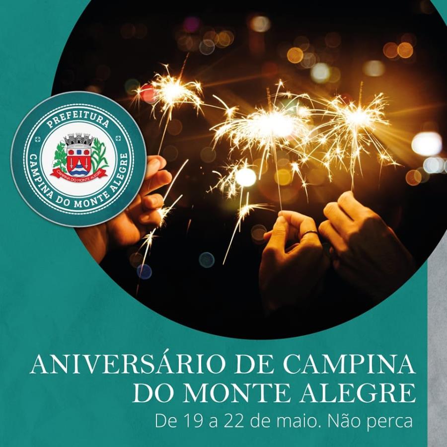 Programação cultural especial de aniversário de Campina de Monte Alegre 