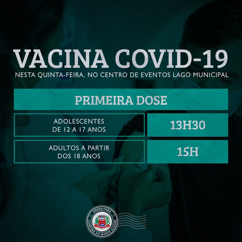 Vacina para adolescentes de 12 a 17 anos e pessoas acima de 18 anos