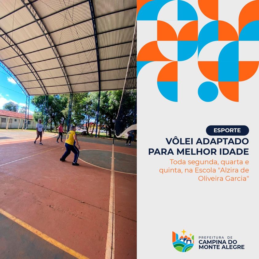 Aulas de vôlei adaptado para melhor idade são oferecidas na Escola "Alzira de Oliveira Garcia"
