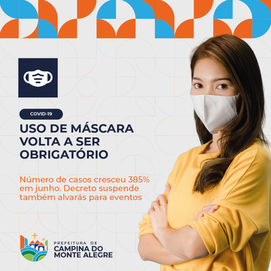 Uso de máscara volta a ser obrigatório por conta do aumento de casos de COVID-19
