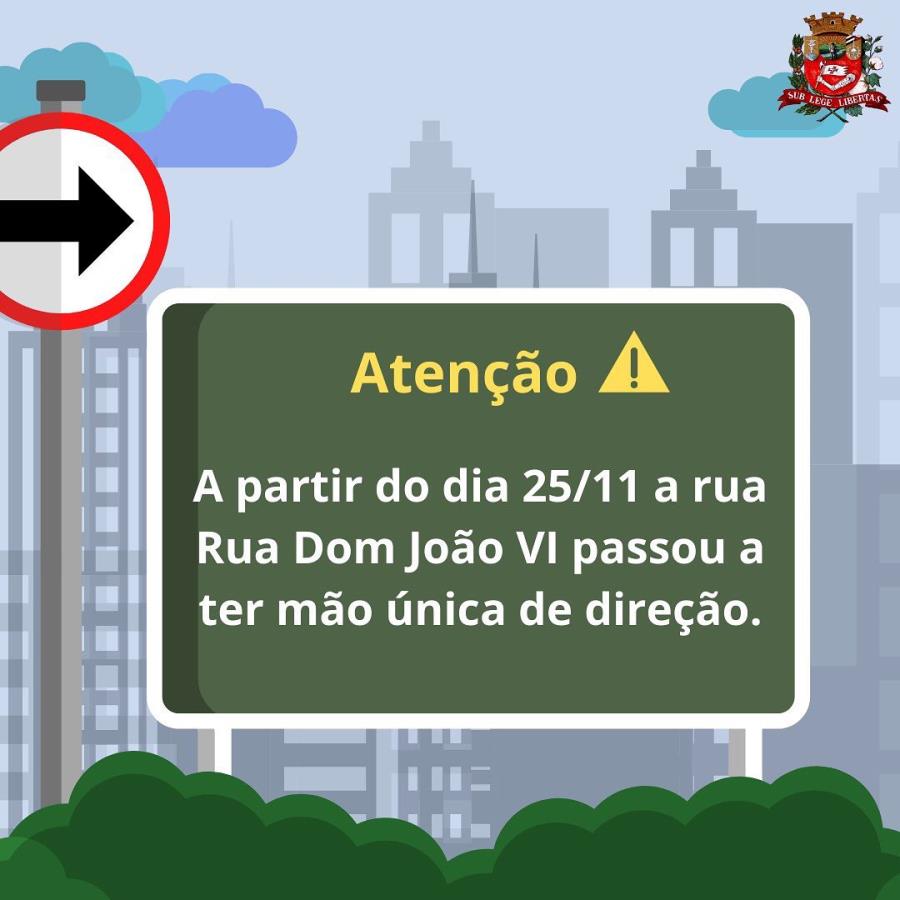 Prefeitura de Novo Horizonte, através da Unidade Gestora de Trânsito, comunica a todos os munícipes que a Rua Dom João VI passou a ter mão única de direção