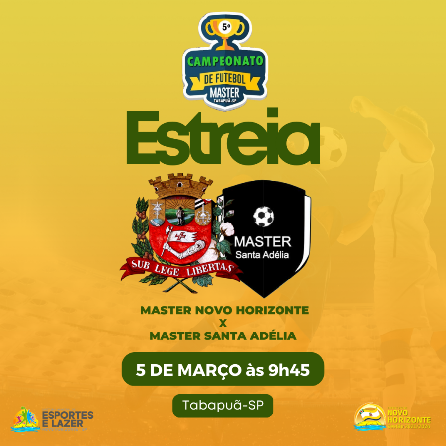 Equipe Master de Novo Horizonte estreia em Campeonato Intermunicipal de Futebol Master de Tabapuã, no próximo domingo