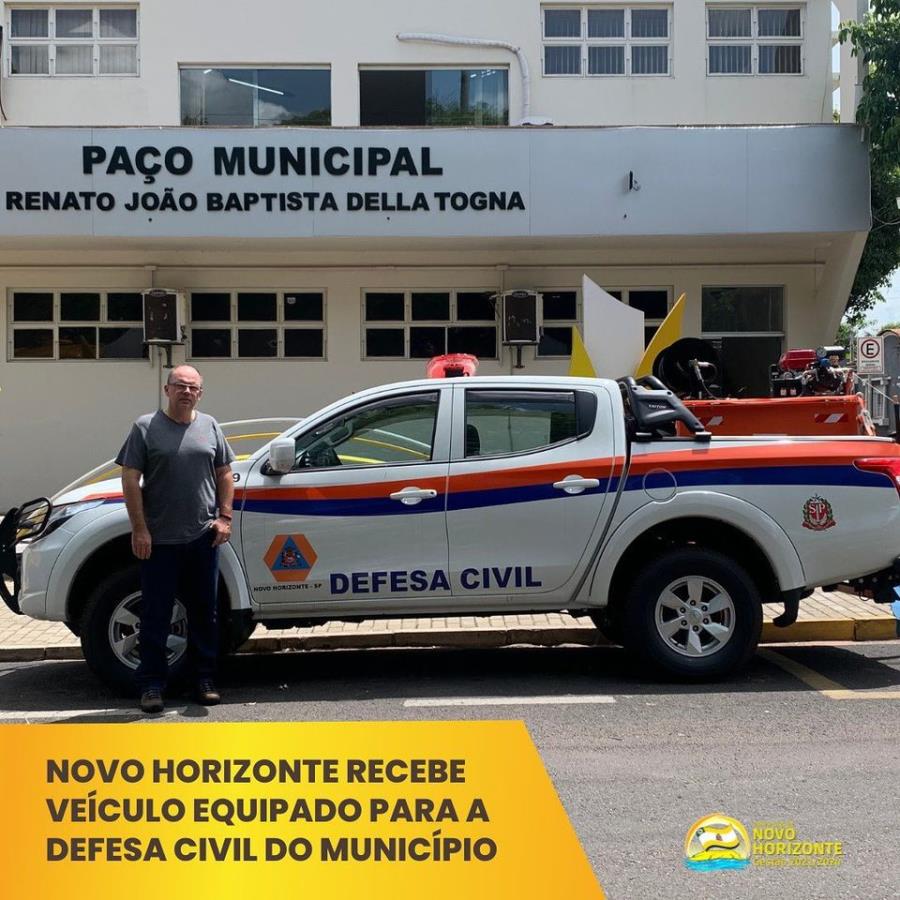 Novo Horizonte recebe veículo equipado para a defesa civil do município