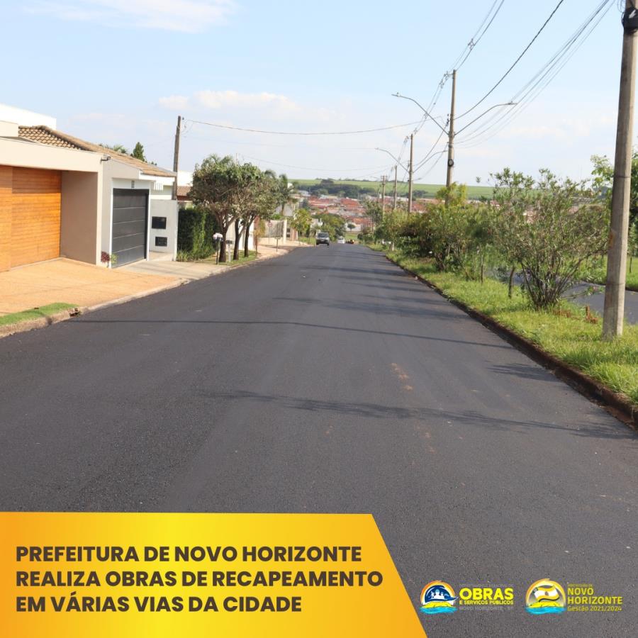 Prefeitura de Novo Horizonte realiza obras de recapeamento em várias vias da cidade Prefeitura Prefeitura de Novo Horizonte realiza obras de recapeamento em várias vias da cidade Prefeitura