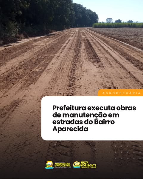 Prefeitura executa obras de manutenção em estradas do Bairro Aparecida