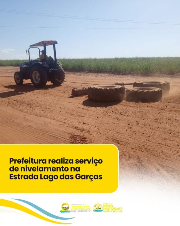 Prefeitura realiza serviço de nivelamento na Estrada Lago das Garças