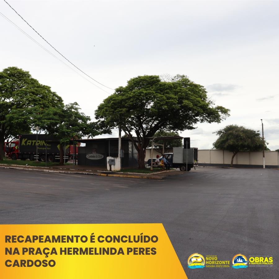 Recapeamento é concluído na Praça Hermelinda Peres Cardoso