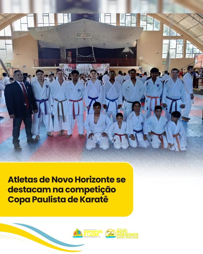 Atletas de Novo Horizonte se destacam na competição Copa Paulista de Karatê