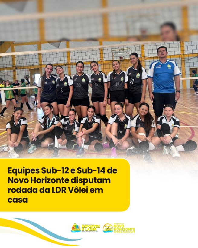 Equipes Sub-12 e Sub-14 de Novo Horizonte disputam rodada da LDR Vôlei em casa