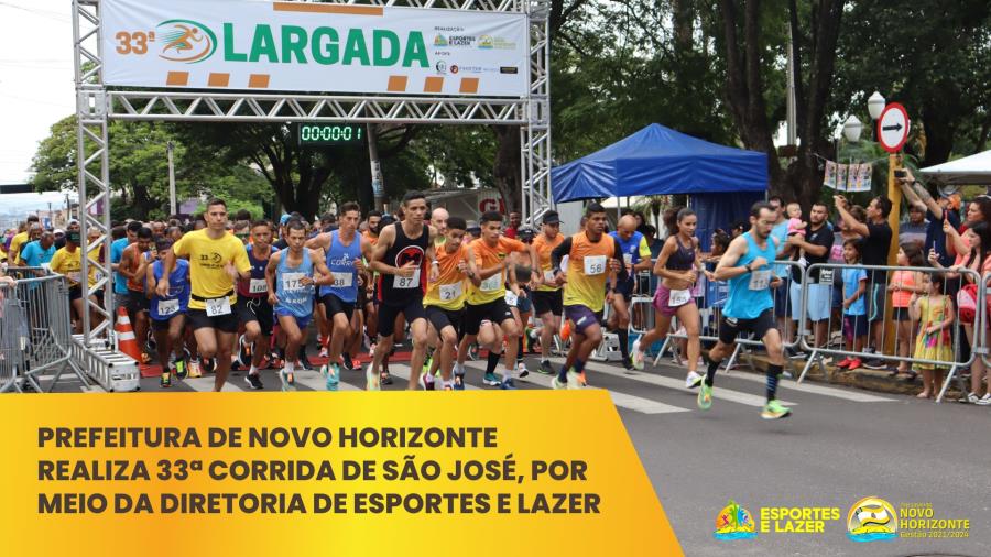 Prefeitura de Novo Horizonte realiza 33ª Corrida de São José, por meio da Diretoria de Esportes e Lazer