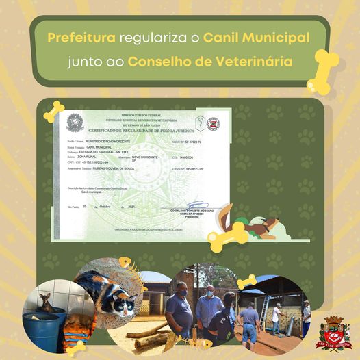 Prefeitura de Novo Horizonte regulariza o Canil Municipal