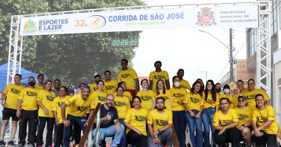 Prefeitura de Novo Horizonte, por meio da Diretoria Municipal de Esportes e Lazer realizou a 32ª Corrida de São, com total apoio de todos esses voluntários