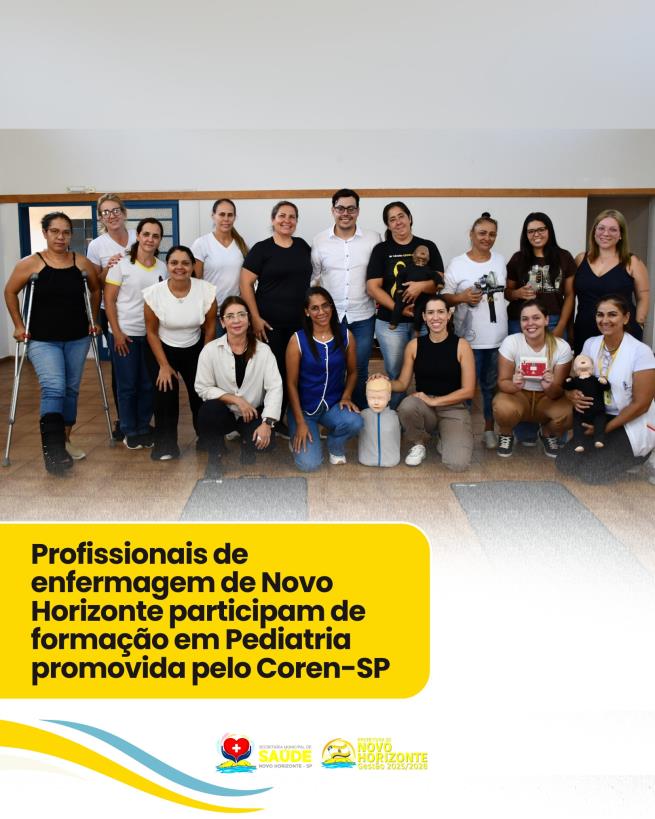 Profissionais de enfermagem de Novo Horizonte participam de formação em Pediatria promovida pelo Coren-SP