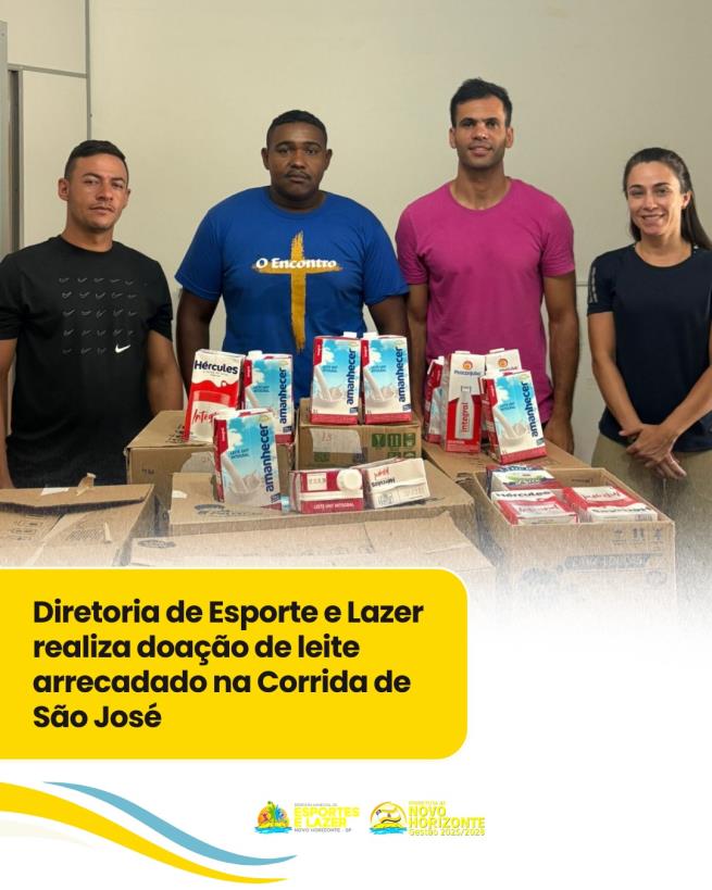 Diretoria de Esporte e Lazer realiza doação de leite arrecadado na Corrida de São José