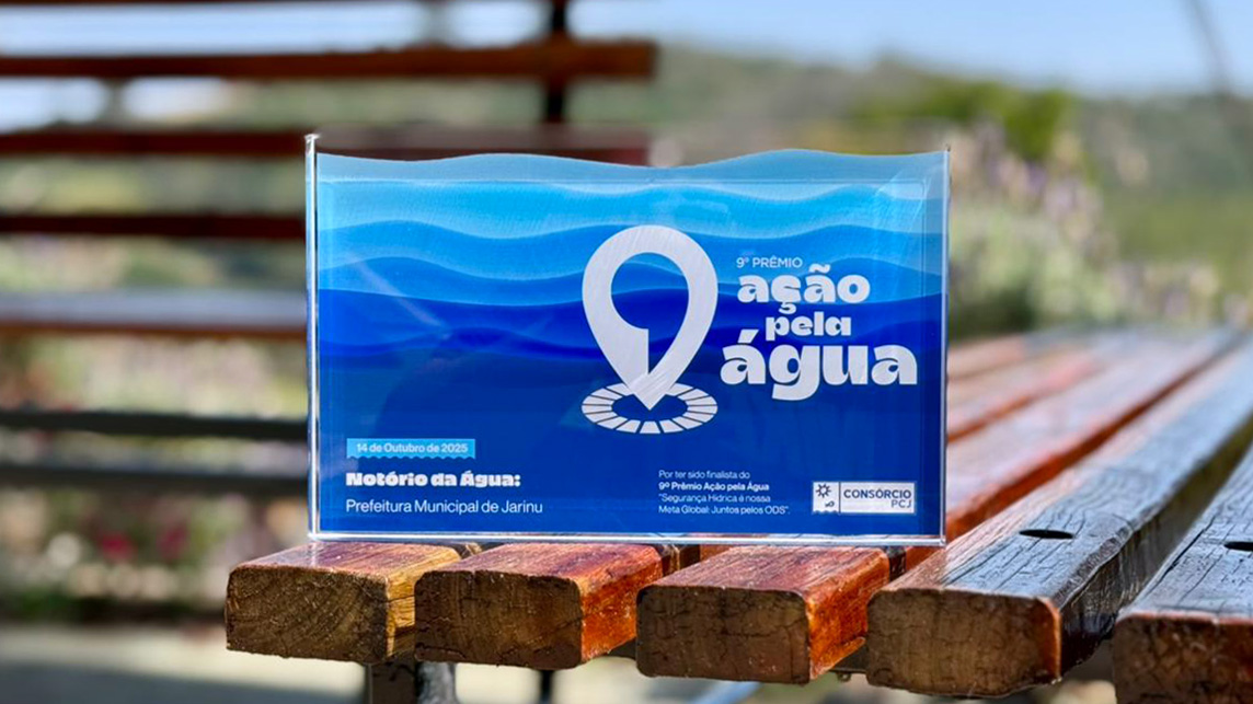 Prefeitura de Jarinu é finalista do 9º Prêmio Ação pela Água