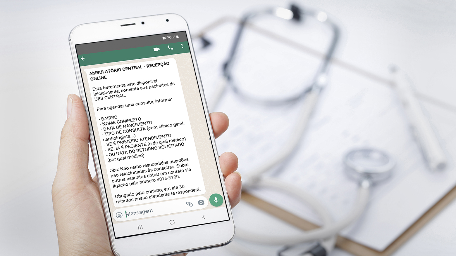 Prefeitura de Jarinu implanta marcação de consultas via WhatsApp