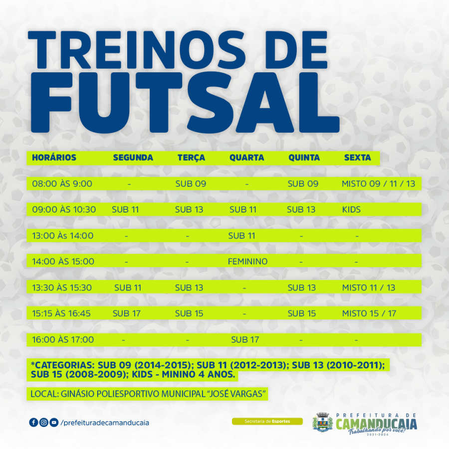 Treinos de Futsal