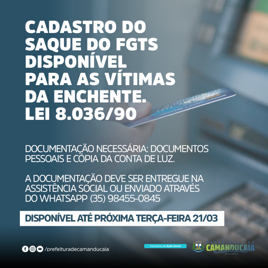 Cadastro para atingidos pela enchente de outubro solicitar o saque