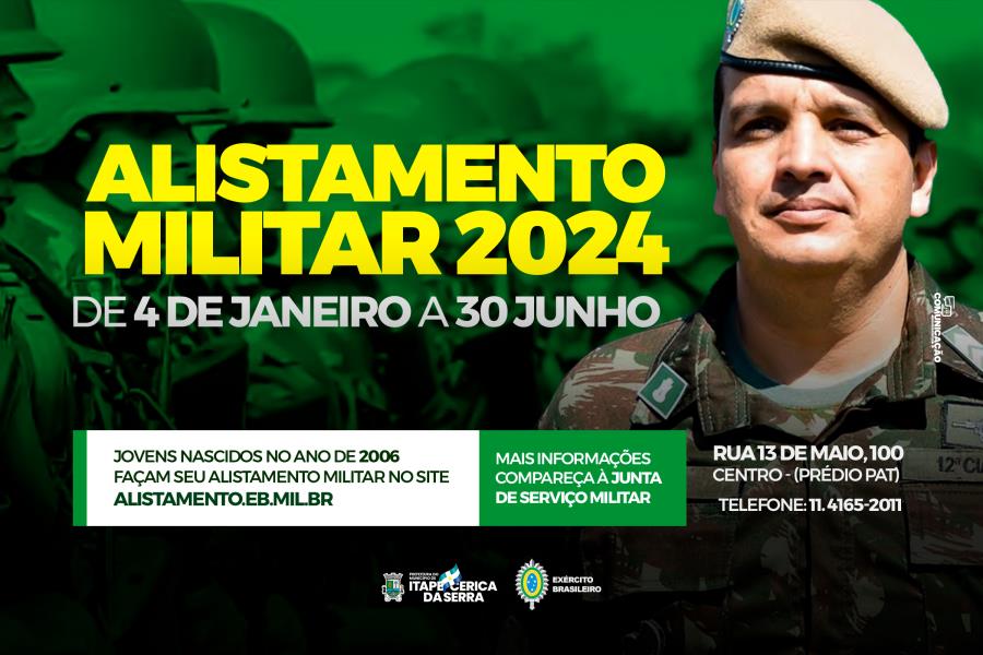Alistamento Militar 2024 irá até 30 de junho