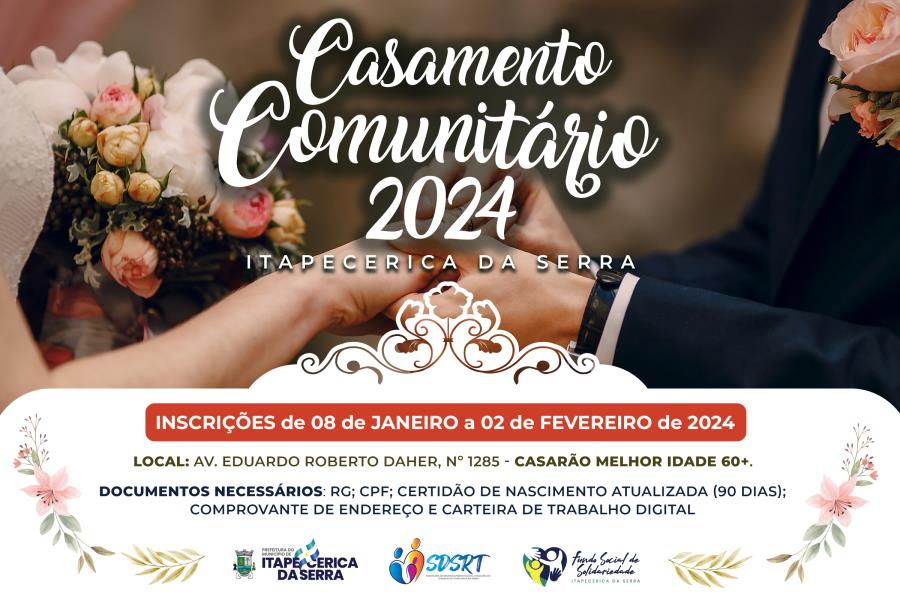 Prefeitura Abre Inscrições Para O Casamento Comunitário 2024 ...