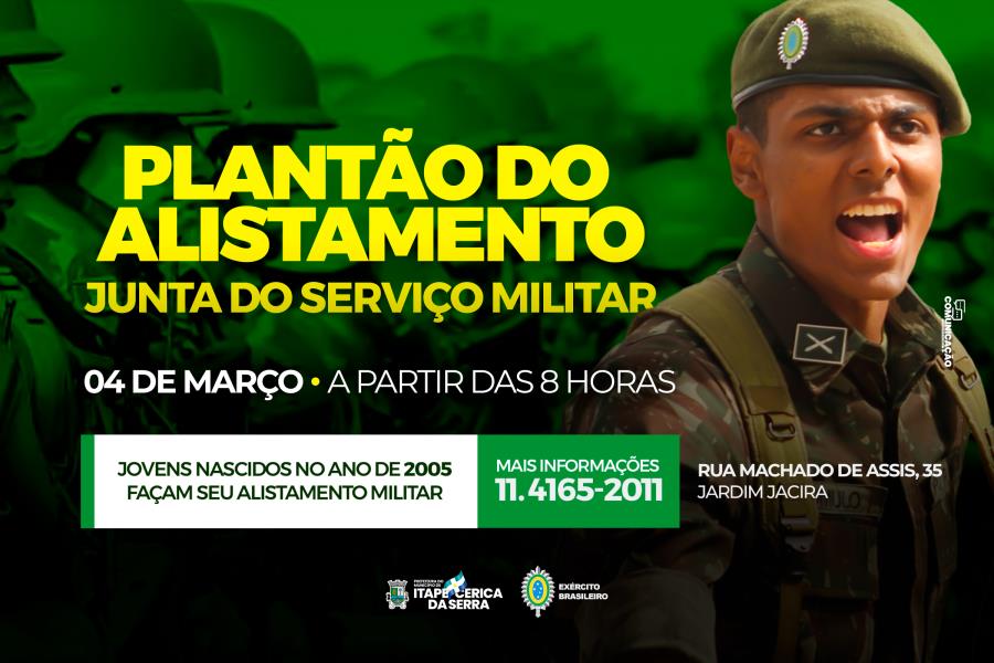 Alistamento Militar 2022 irá até 30 de junho - Itapecerica da Serra