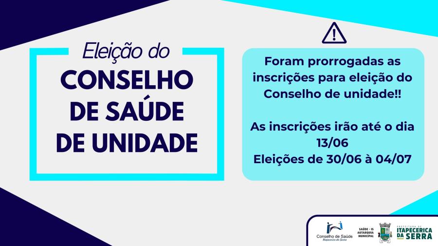 Conselhos de Saúde têm novo prazo de inscrições para eleição