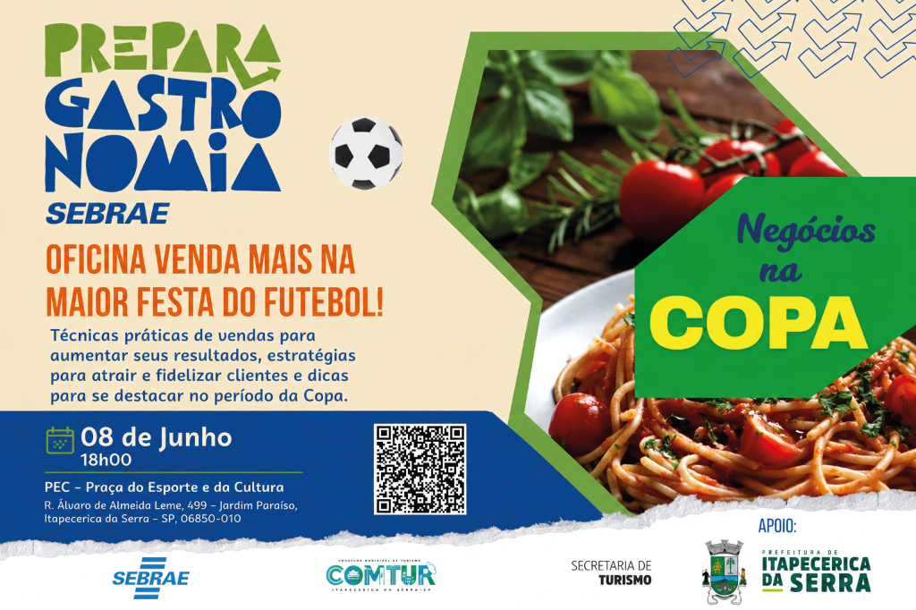 Oficina gratuita vai orientar empreendedores da gastronomia sobre estratégias de vendas durante a Copa
