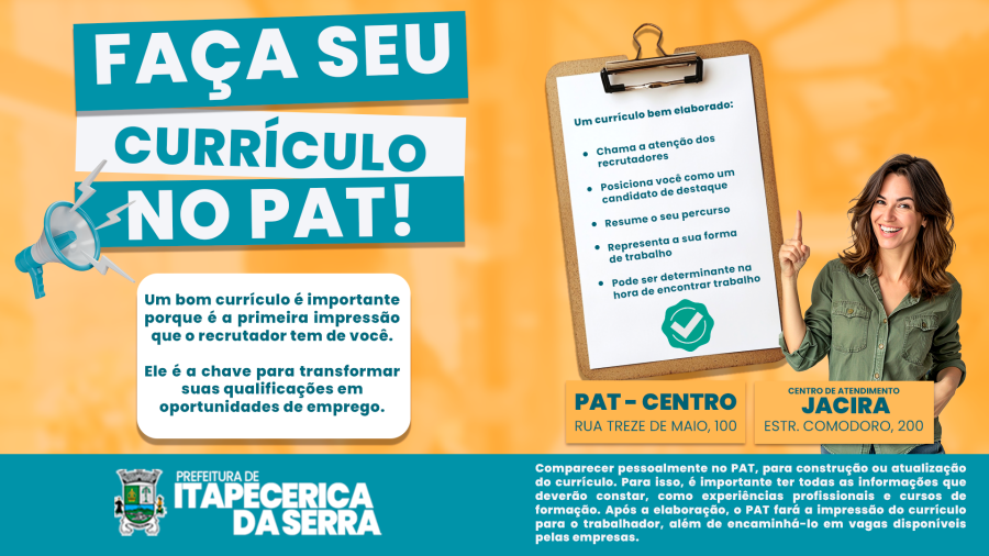 PAT auxiliará na criação e impressão de currículos