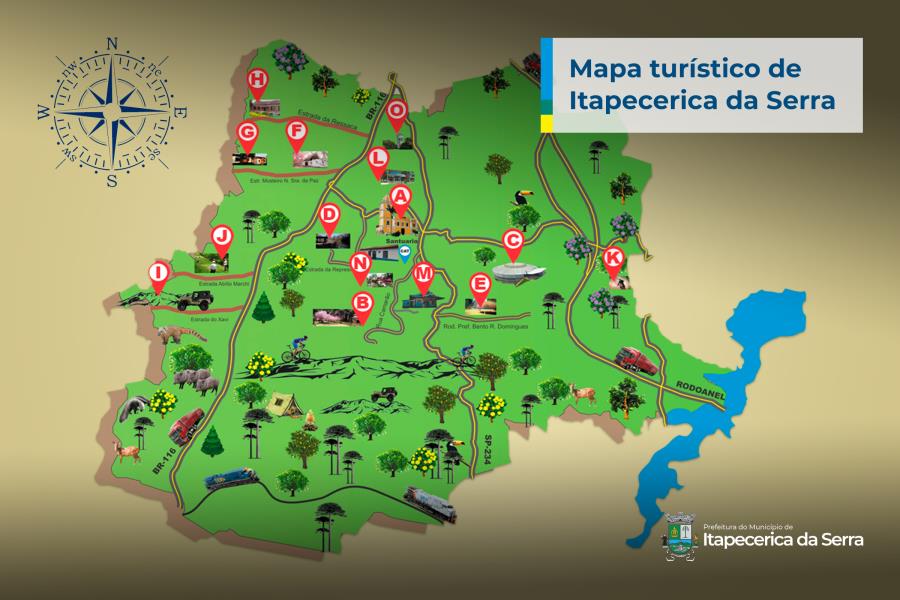 Mapa Turístico: Projeto aponta as várias opções de turismo na cidade