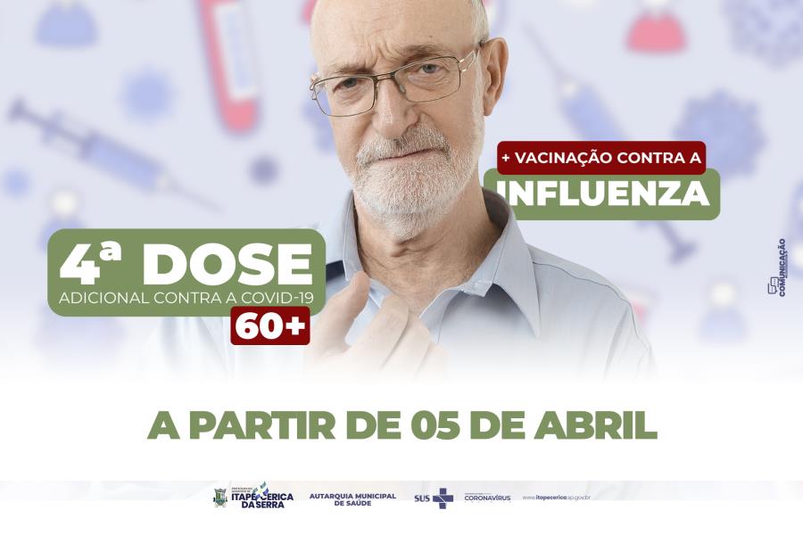 Vacinação Influenza e Covid-19: Pessoas com 60 anos ou mais poderão se imunizar a partir desta terça-feira