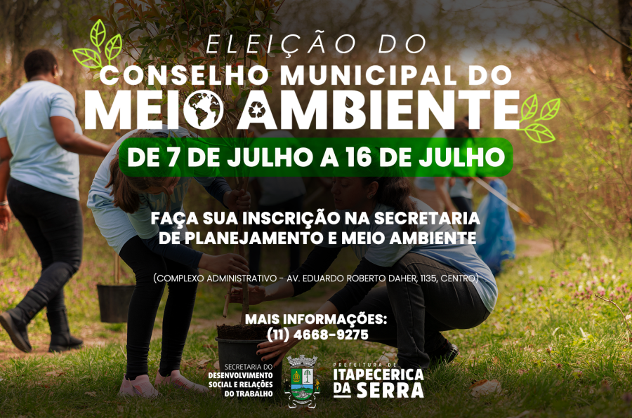 Conselho Municipal de Meio Ambiente de Itapecerica da Serra abre inscrições para eleição de novos representantes