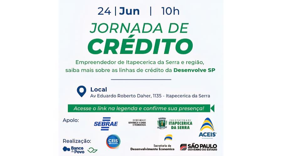 Jornada de Crédito: Evento apresentará linhas de crédito para empreendedores