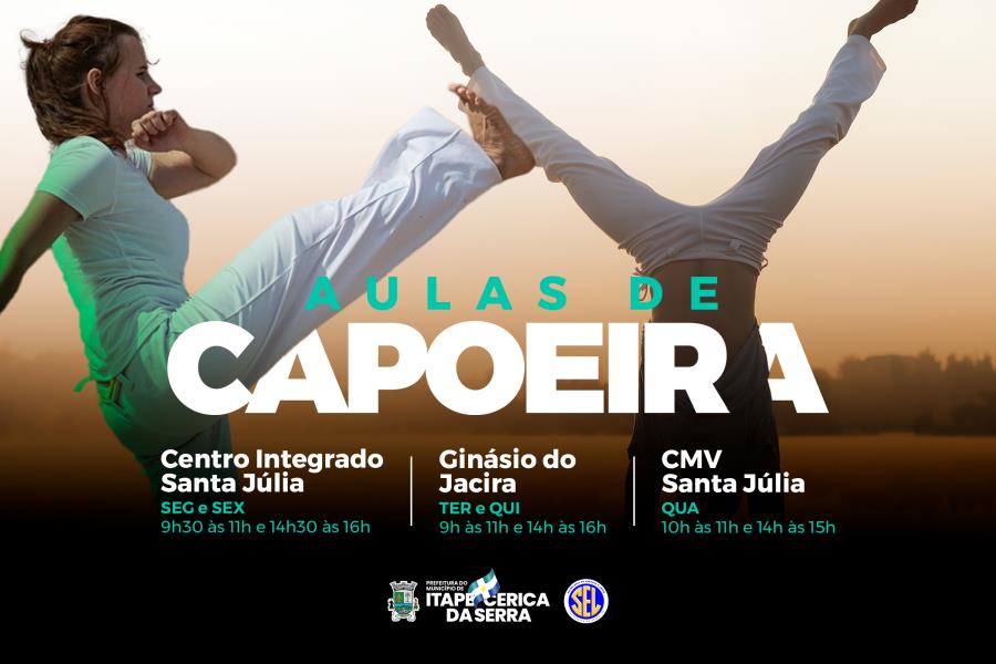 Aulas de Capoeira: Prefeitura abre inscrições
