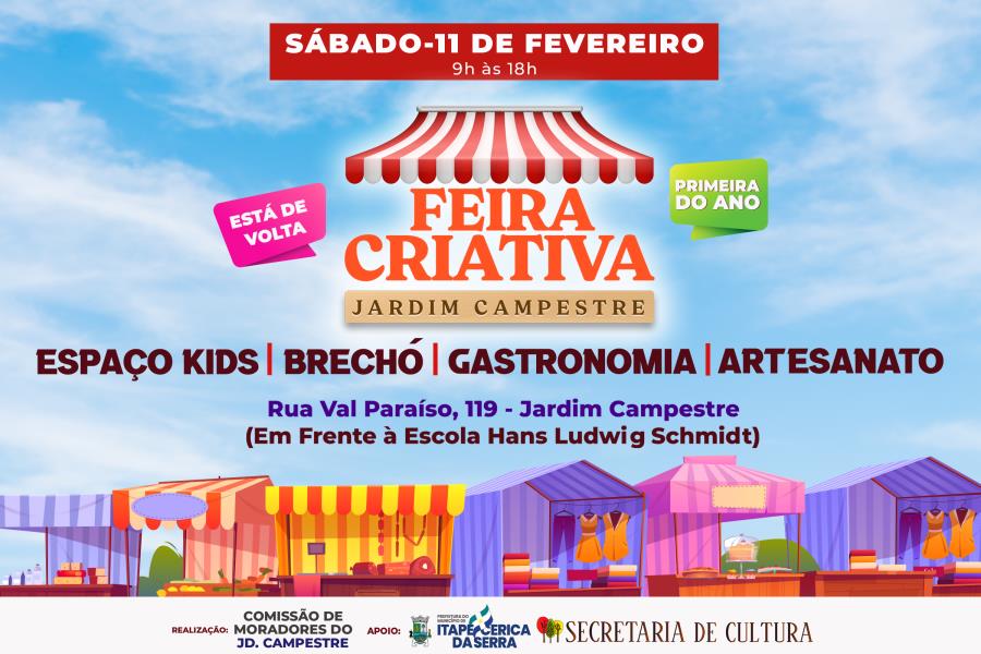 4ª Feira Criativa acontece neste sábado no Jardim Campestre