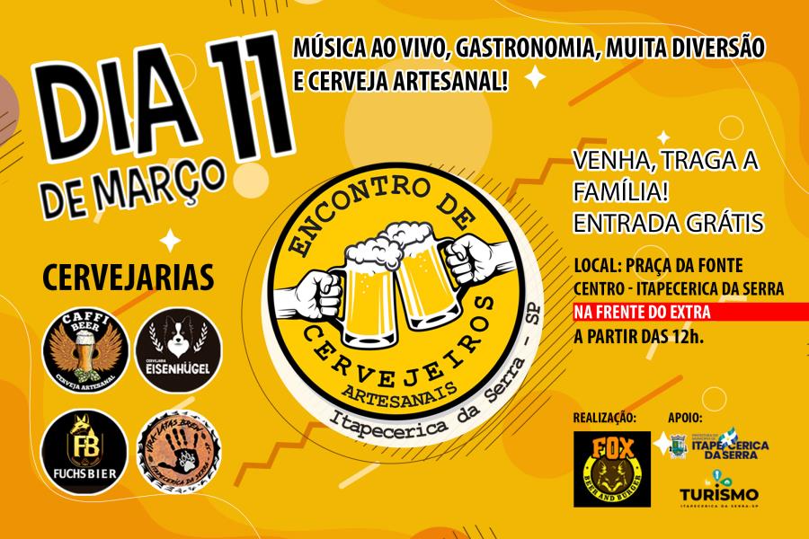 Encontro de Cervejeiros acontece no próximo dia 11 de março