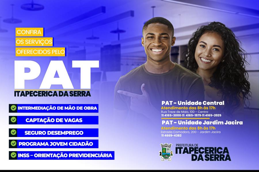 Confira os serviços oferecidos pelo PAT de Itapecerica da Serra