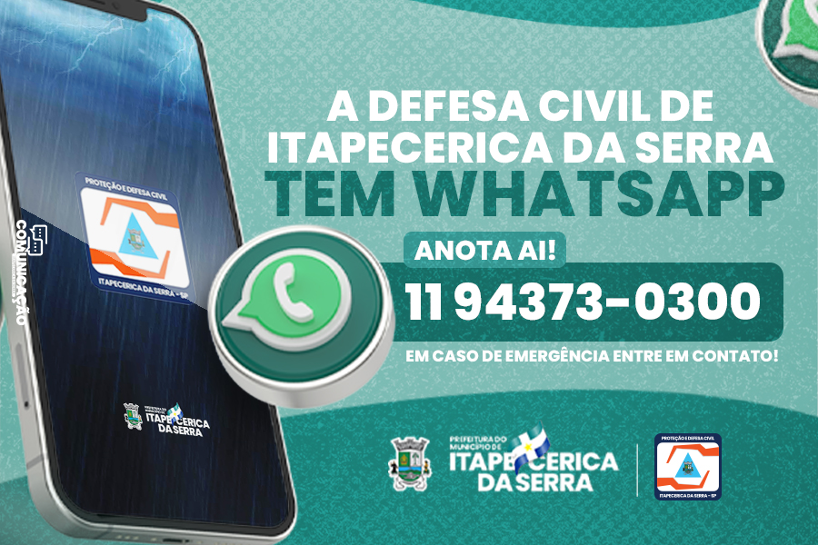 Defesa Civil de Itapecerica da Serra tem serviço via Whatsapp