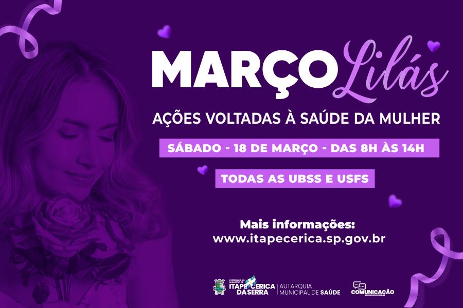 Março Lilás: neste sábado, Prefeitura reforça ações de Conscientização e Prevenção ao Câncer de colo de útero