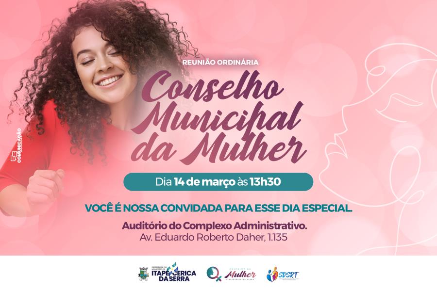 Conselho da Mulher tem reunião marcada para o dia 14 de março