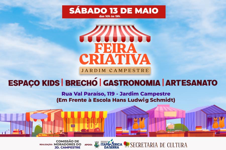 Feira Criativa acontece neste sábado no Jardim Campestre