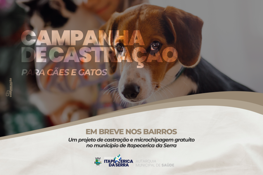 Projeto de castração e microchipagem gratuito no município de Itapecerica da Serra