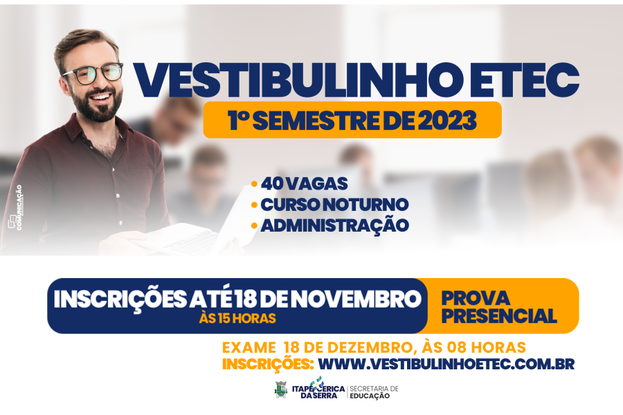 Vestibulinho Etec – 1º Semestre 2023