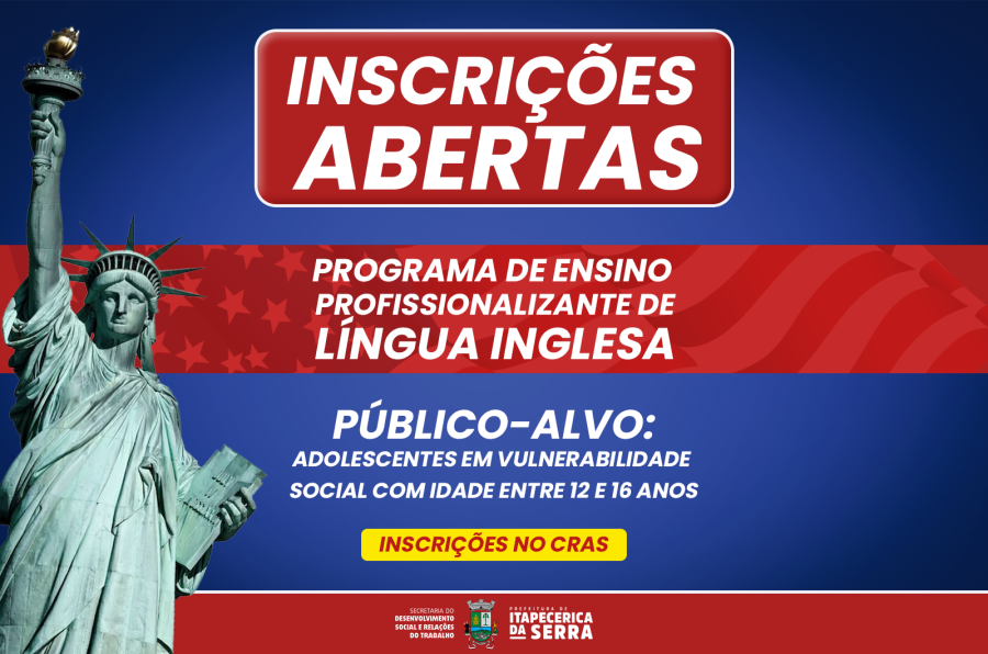 Prefeitura prorroga inscrições para Curso de Inglês