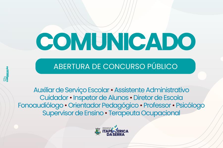 Abertura de Concurso Público