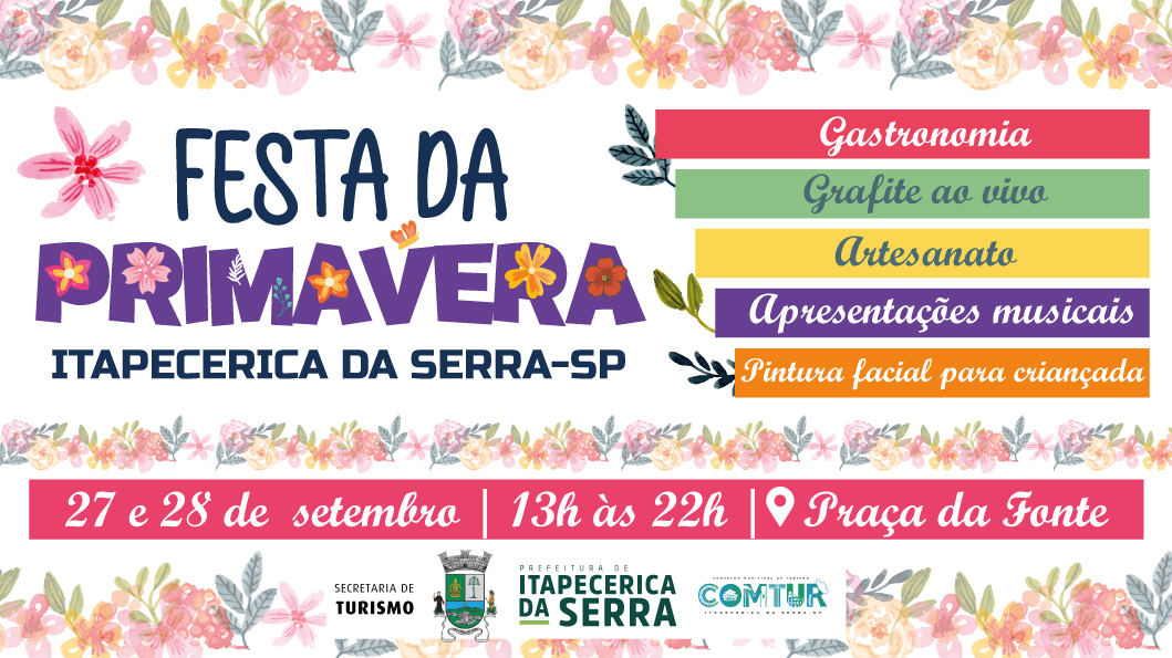 Itapecerica da Serra celebra a chegada da estação mais florida com a Festa da Primavera nos dias 27 e 28 de setembro